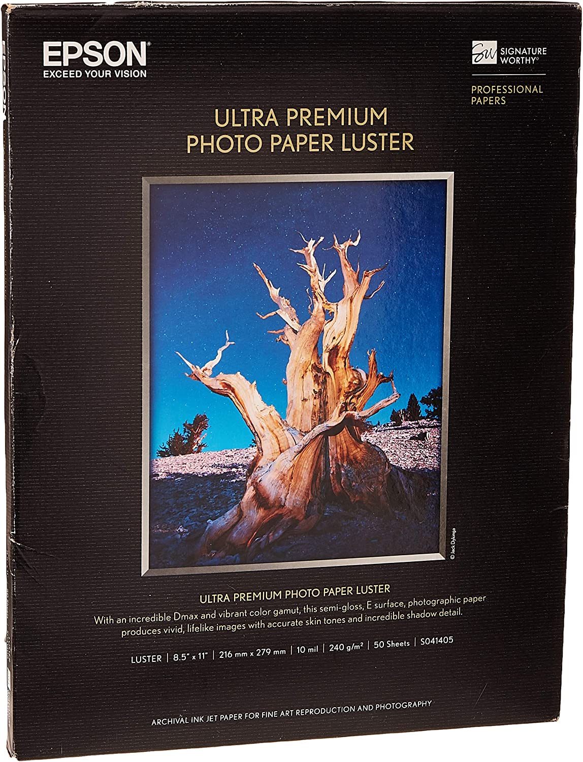 Epson Ultra Premium Photo Paper Luster, 50 Count (S041405)
