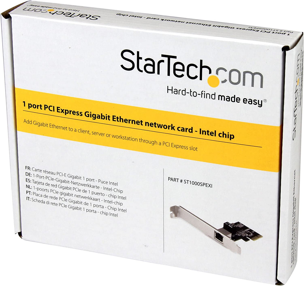 StarTech.com 1-Port Gigabit Ethernet Network Card - PCI Express, Intel I210 NIC - Single Port PCIe Network Adapter Card with Intel Chipset (ST1000SPEXI) 1 Port