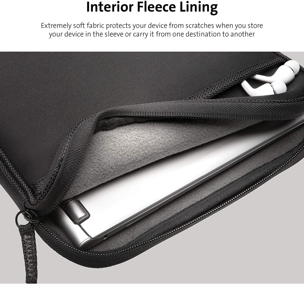 Kensington 14-Inch Laptop Chromebook Sleeve with Storage Pocket (K62610WW),Black 14"