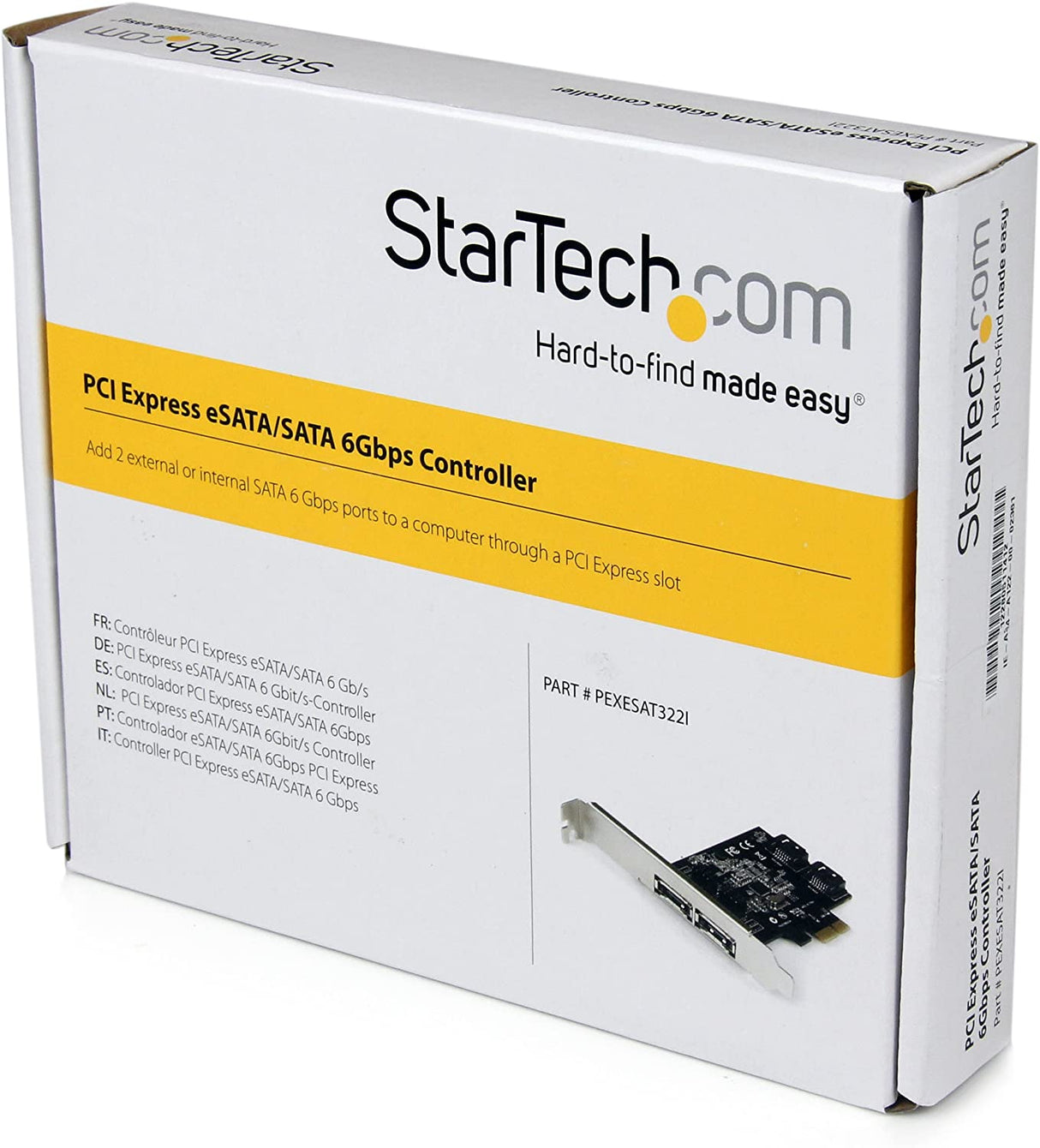 StarTech.com 2 Port PCI Express SATA 6 Gbps eSATA Controller Card - Dual Port PCIe SATA III Card - 2 Int/2 Ext - SATA III 6Gbps (PEXESAT322I) 2x eSATA | 2x SATA
