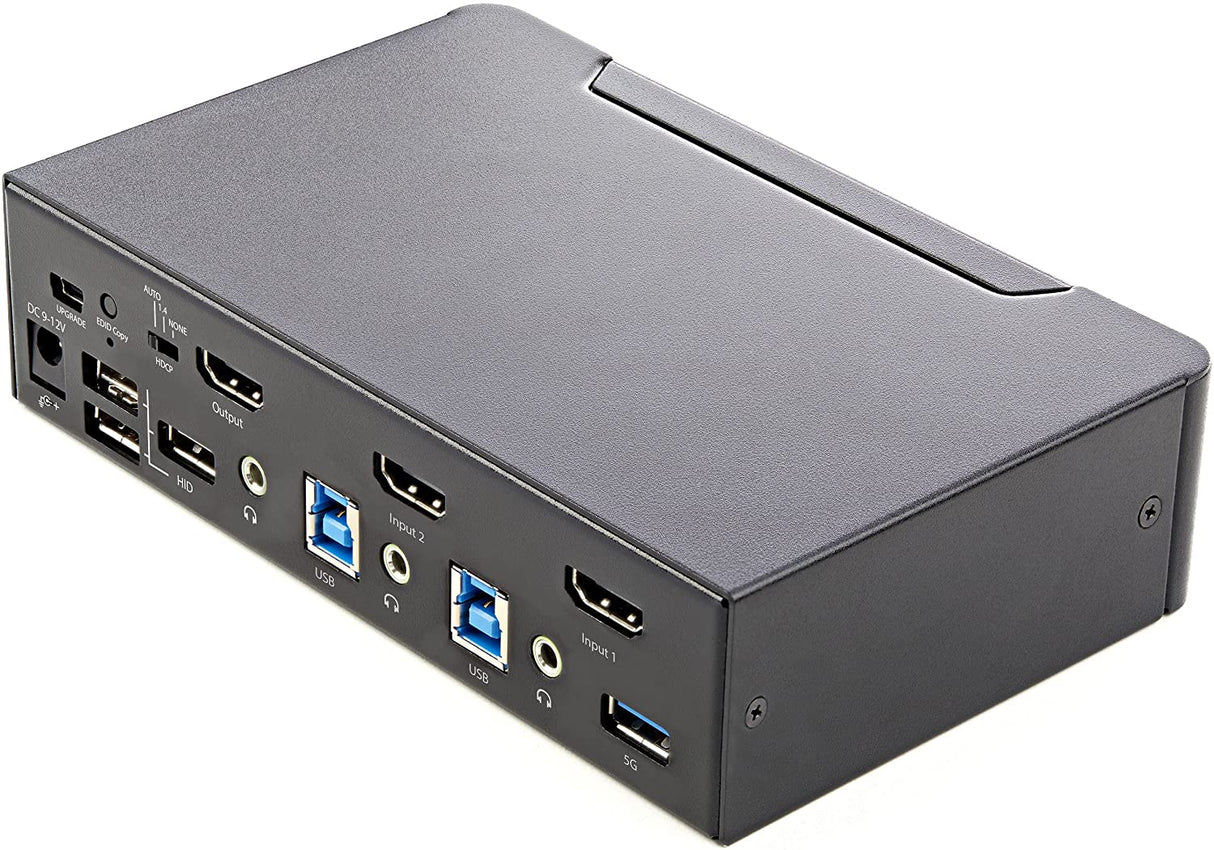 StarTech.com 2 Port HDMI KVM Switch - Single Monitor 4K 60Hz Ultra HD HDR - Desktop HDMI 2.0 KVM Switch with 2 Port USB 3.0 Hub (5Gbps) and 4x USB 2.0 HID, Audio - Hotkey Switching - TAA (SV231HU34K6)