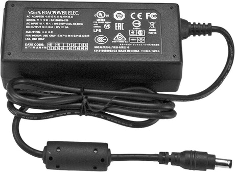 StarTech.com Replacement 12V DC Power Adapter - 12 Volts 5 Amps - Power Adapter - AC 100-240 V - SVA12M5NA 12V, 5A M-type Barrel Connector