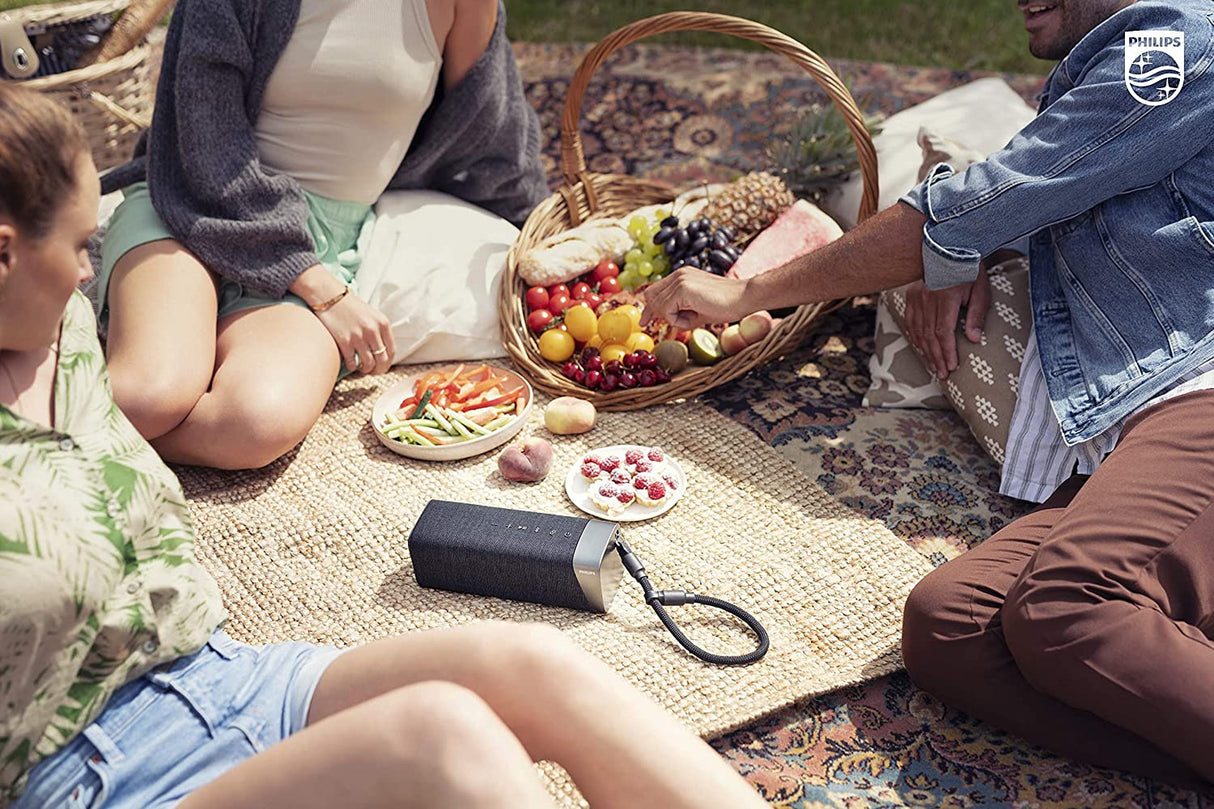 Philips S7505 Wireless Bluetooth Speaker with Built-in Power-Bank, Large Bold Sound, Up to 20 Hours Playtime, IPX7 Waterproof, Shower Ready, Large Size, TAS7505