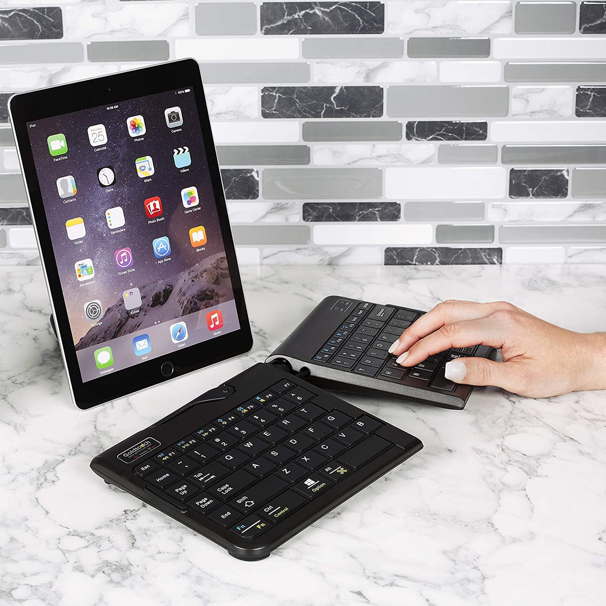 Goldtouch GTP-0044 Go!2 Mobile Keyboard, Portable Foldable Travel Keyboard with USB , Black