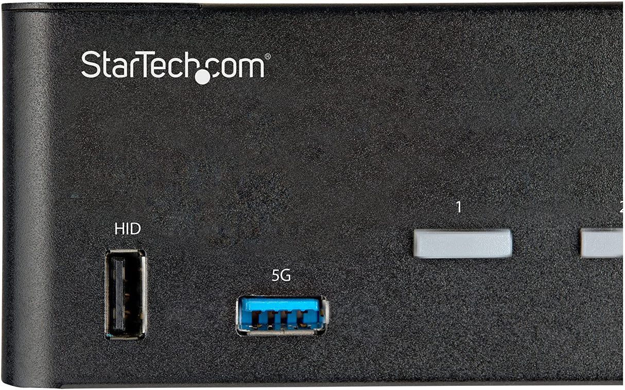 StarTech.com 2 Port Dual Monitor HDMI KVM Switch - 4K 60Hz Ultra HD HDR - Desktop 4K HDMI 2.0 KVM Switch with 2 Port USB 3.0 Hub (5Gbps) & 4x USB 2.0 HID, Audio - Hotkey Switching - TAA (SV231DHU34K6)