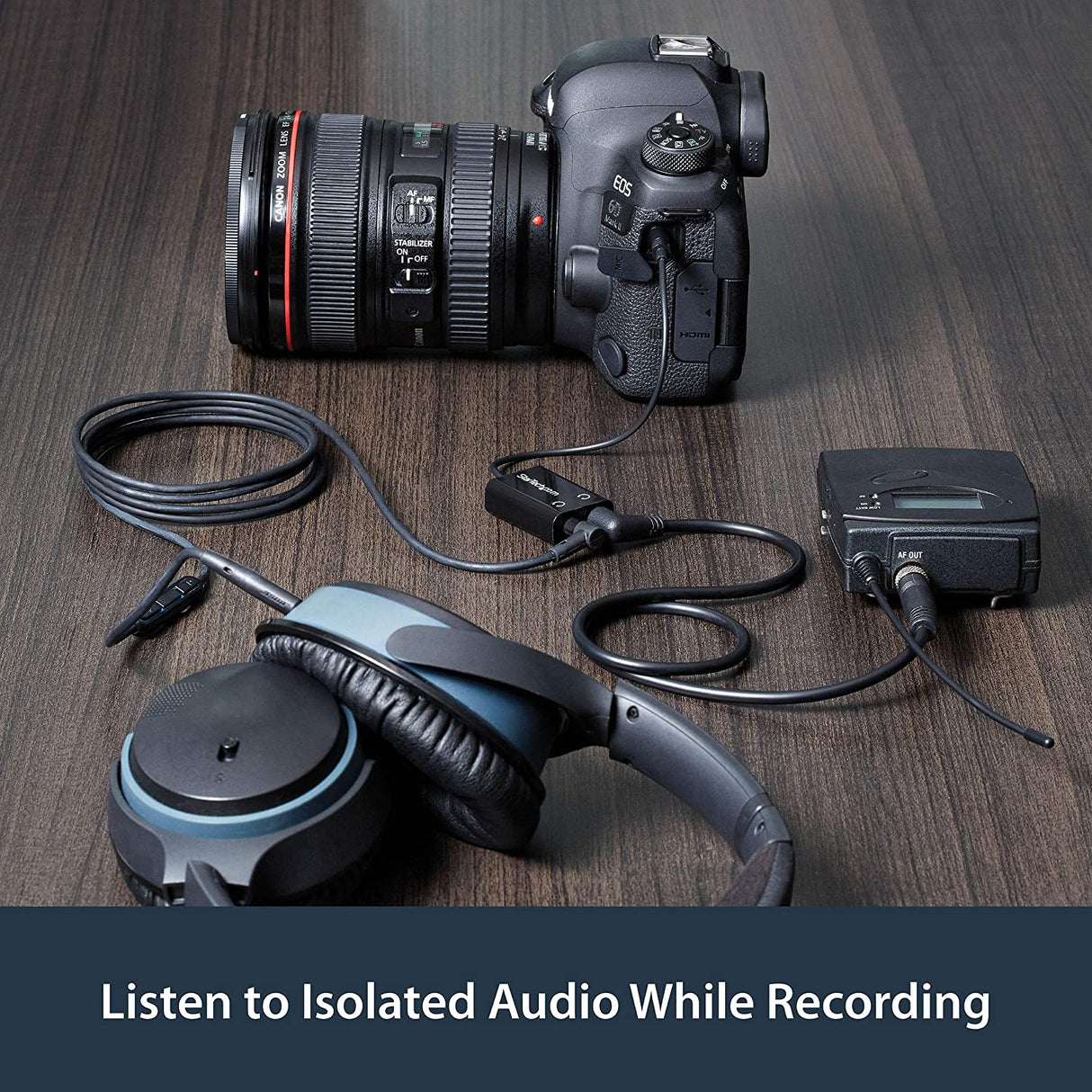 StarTech.com Black Slim Mini Jack Headphone Splitter Cable Adapter - 3.5mm Audio Mini Stereo Y Splitter - 3.5mm Male to 2x 3.5mm Female (MUY1MFFADP) Adapter Black