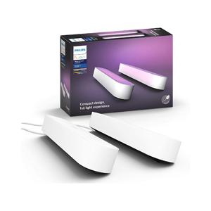 Philips Hue Play White & Color Smart Light, 2 Pack Base kit, Hub Required/Power Supply Included (Works with Amazon Alexa, Apple Homekit & Google Home) Base Kit (2 Lights) White