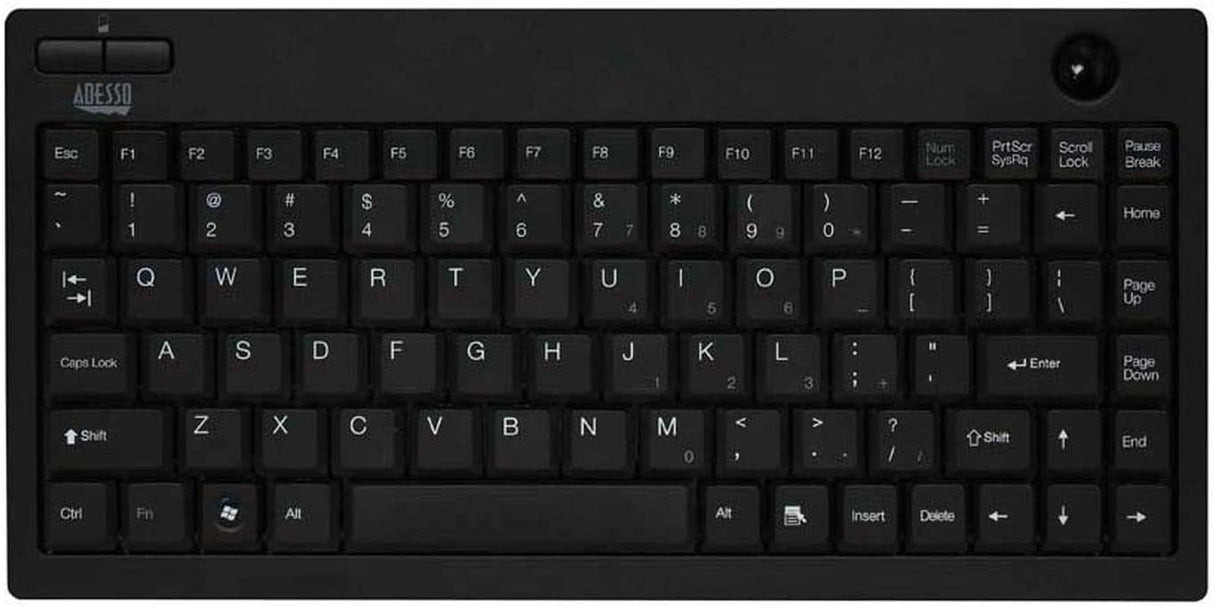 Adesso 2.4 GHz RF Wireless Mini Trackball Keyboard (WKB-3100UB), Black - Dealtargets.com