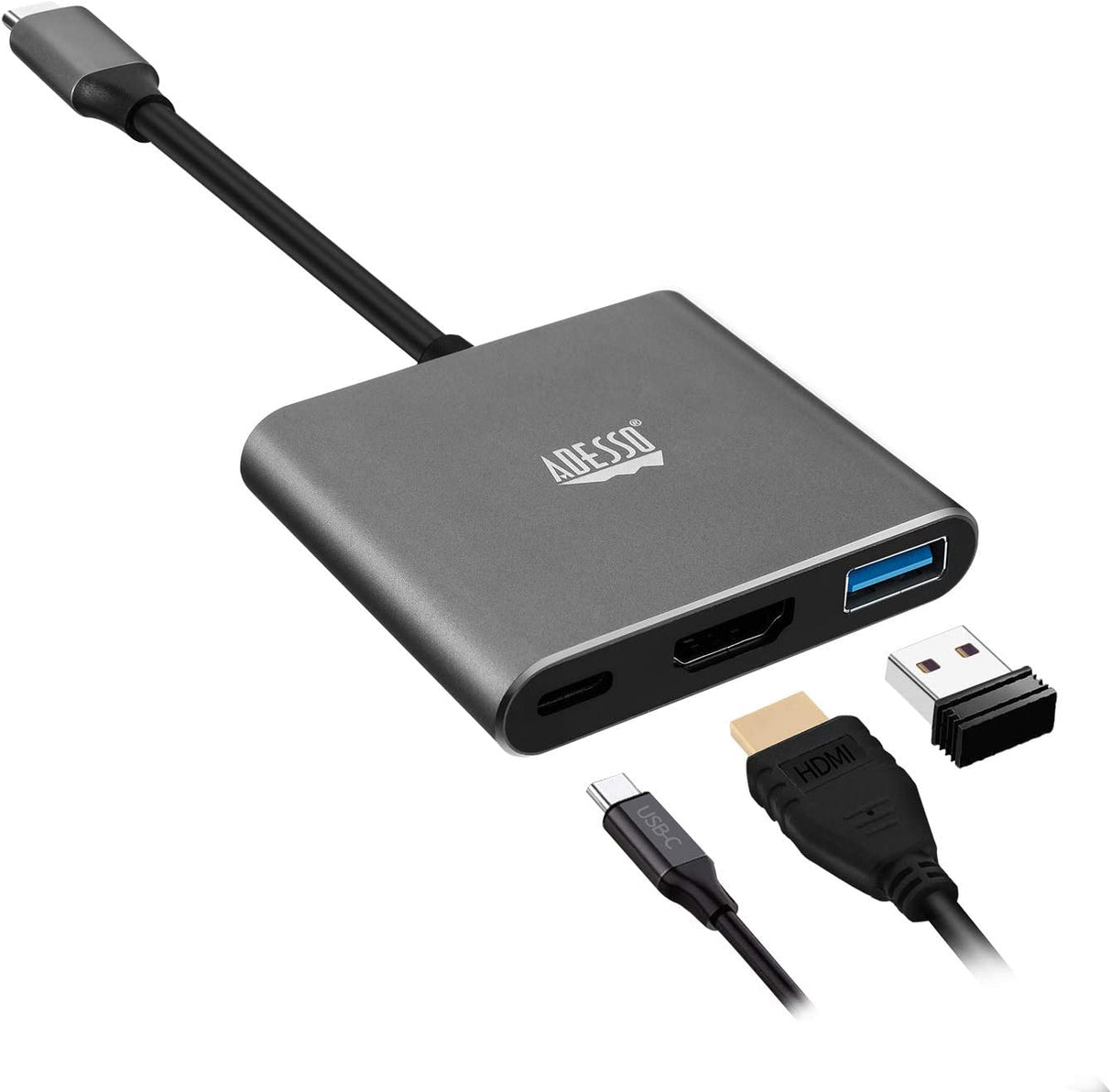 Adesso 3-in-1 USB-C Multiport Docking Station - Dealtargets.com