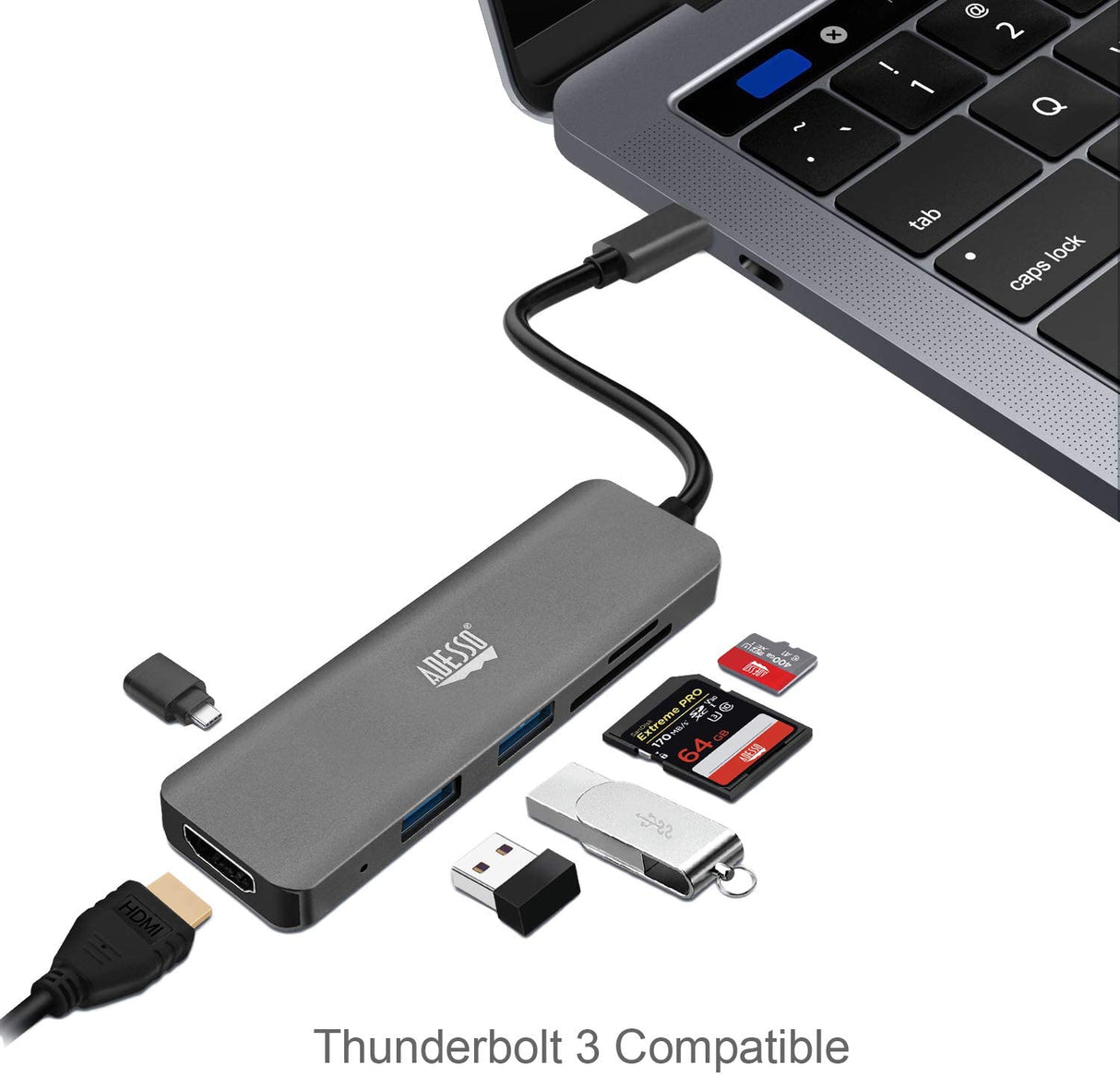 Adesso 6 in 1 USB-C Multiport Docking Station - Dealtargets.com
