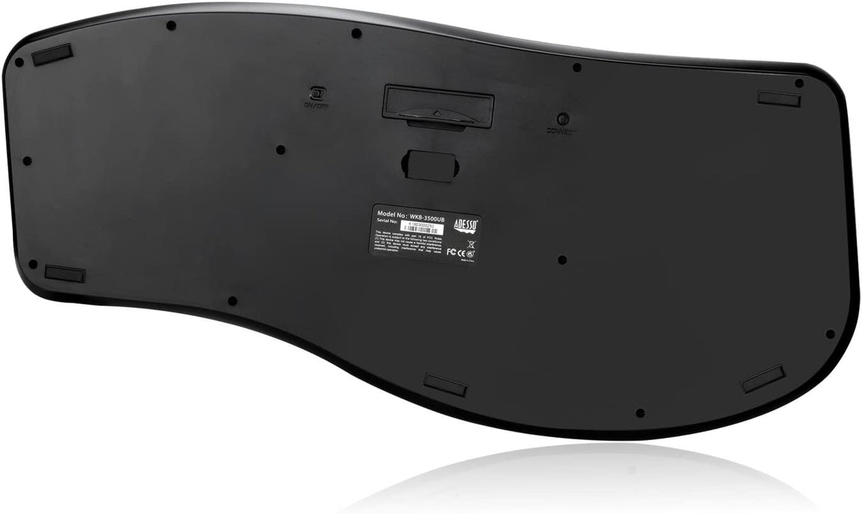 Adesso Adseeo Tru-for 3500 2.4GHz Wireless Ergonomic Trackball Keyboard for Win 8/7/Vista/XP (WKB-3500UB), Black - Dealtargets.com