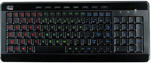 Adesso AKB-120EB - SlimTouch 120 3-Color Illuminated Compact Multimedia Keyboard - Dealtargets.com
