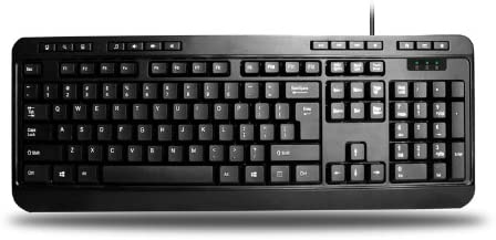 Adesso AKB-132UB - Multimedia Desktop 104-Key USB Keyboard for Windows One-Touch Controls,Black - Dealtargets.com