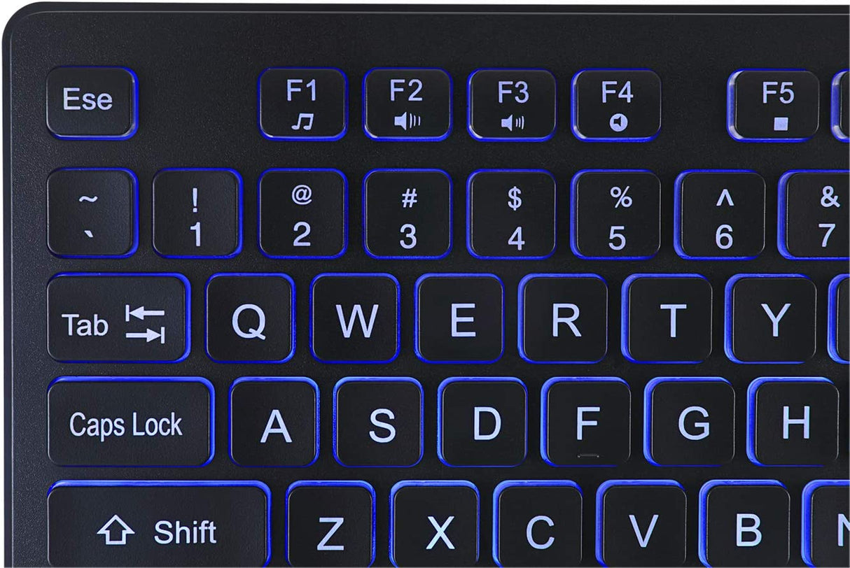 Adesso AKB-139EB Large Print Illuminated Desktop Keyboard - Dealtargets.com