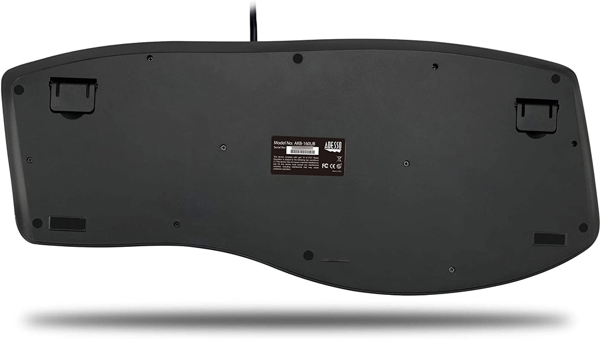 Adesso AKB-160UB Truform Media 160 Ergonomic Desktop Keyboard, Black - Dealtargets.com
