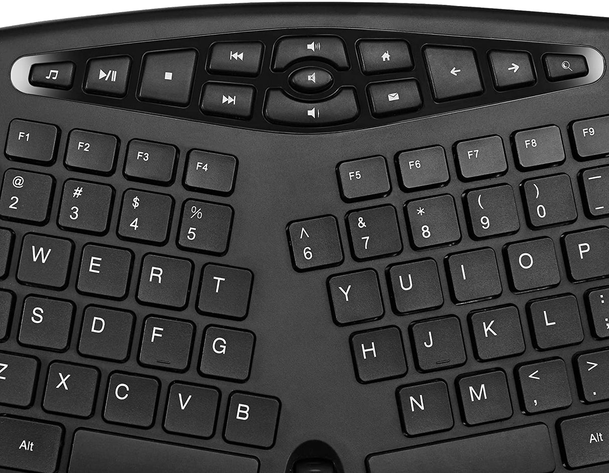 Adesso AKB-160UB Truform Media 160 Ergonomic Desktop Keyboard, Black - Dealtargets.com