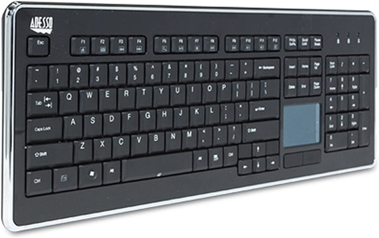 Adesso AKB-440UB - SlimTouch 440 Desktop Touchpad Wired Keyboard - Black - Dealtargets.com