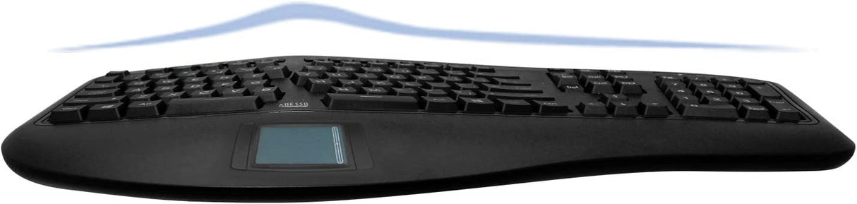 Adesso AKB-450UB - Ergonomic Keyboard with Built-in Touchpad, Wired, Multimedia Hotkeys, Split Keys Design, Built-in Palm Rest for Comfort - Compatible for PC & Windows XP/7/8/10 - Dealtargets.com