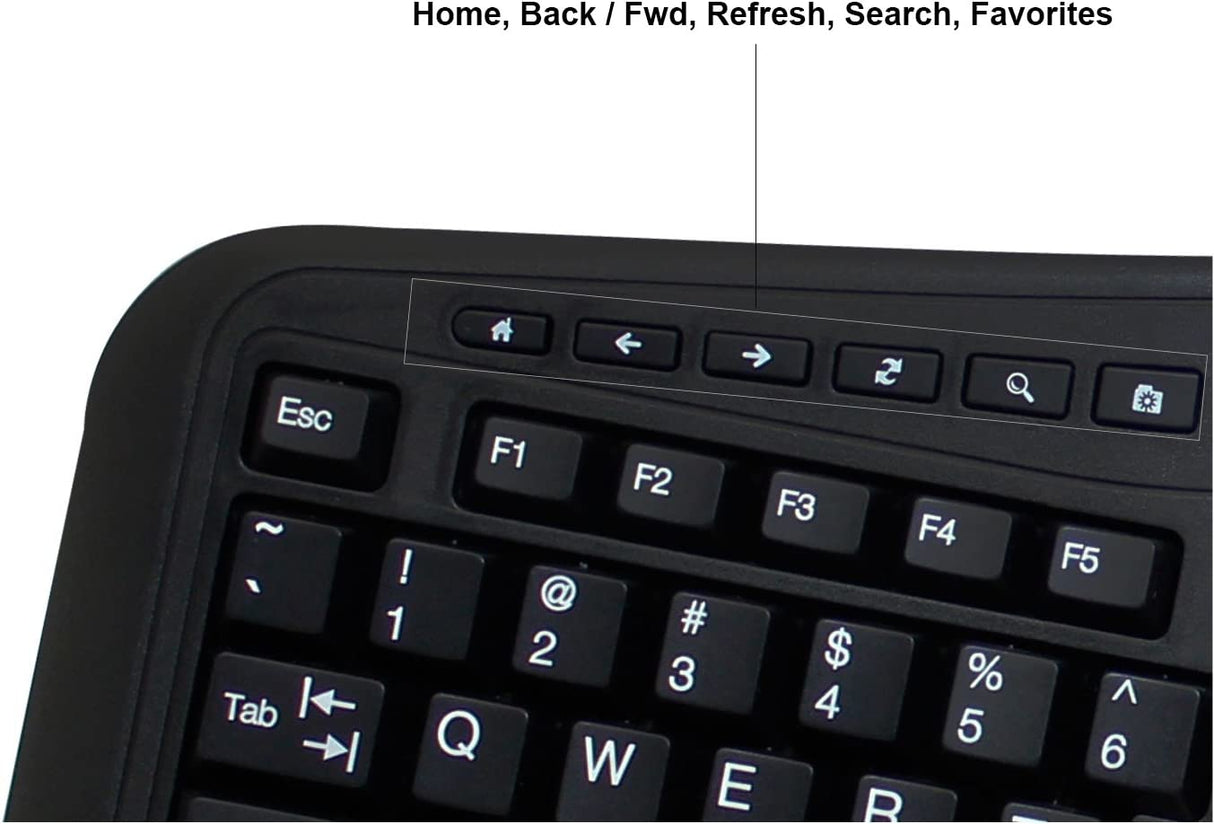 Adesso AKB-450UB - Ergonomic Keyboard with Built-in Touchpad, Wired, Multimedia Hotkeys, Split Keys Design, Built-in Palm Rest for Comfort - Compatible for PC & Windows XP/7/8/10 - Dealtargets.com
