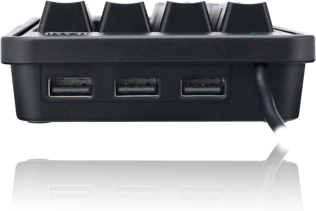 Adesso AKB-600HB 19-Key Mechanical Keypad with 3-Port USB Hub - Dealtargets.com