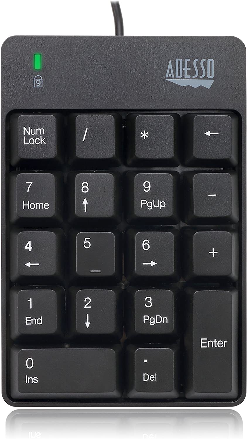 Adesso AKB-601UB USB Spill Resistant 18-Key Numeric Keypad,Black - Dealtargets.com