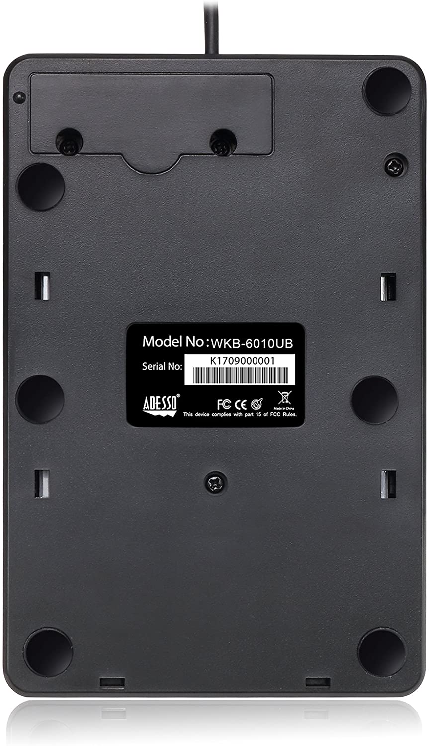 Adesso AKB-601UB USB Spill Resistant 18-Key Numeric Keypad,Black - Dealtargets.com