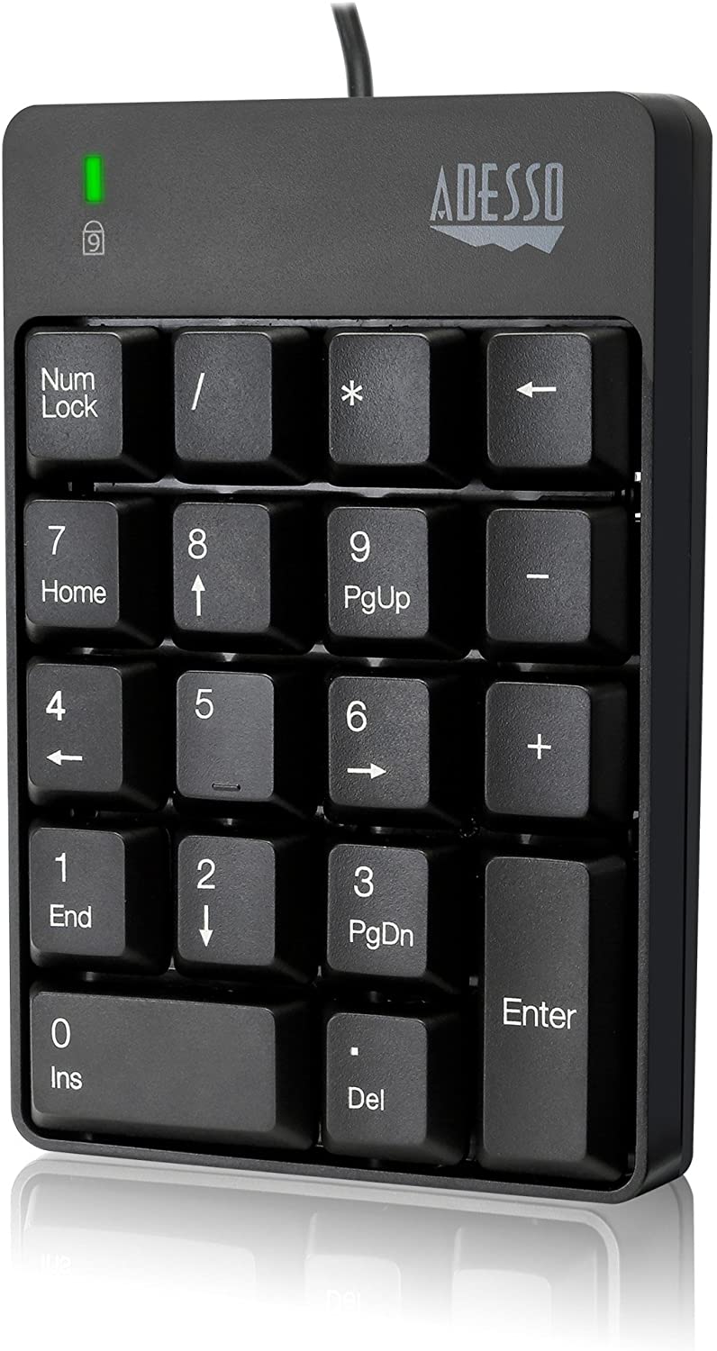 Adesso AKB-601UB USB Spill Resistant 18-Key Numeric Keypad,Black - Dealtargets.com
