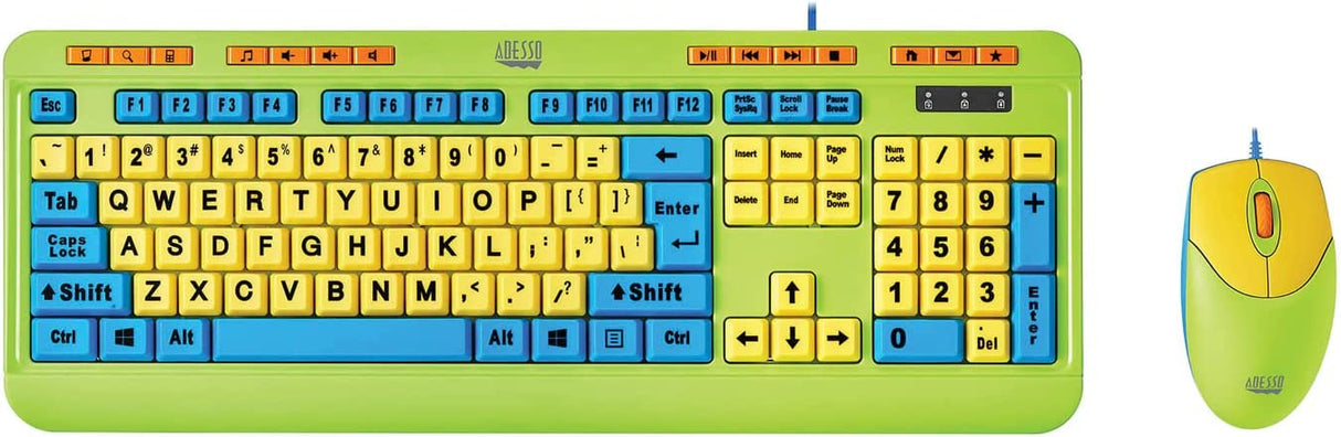 Adesso Antimicrobial Wired Kids KEYBRD and Mouse Combo - Dealtargets.com