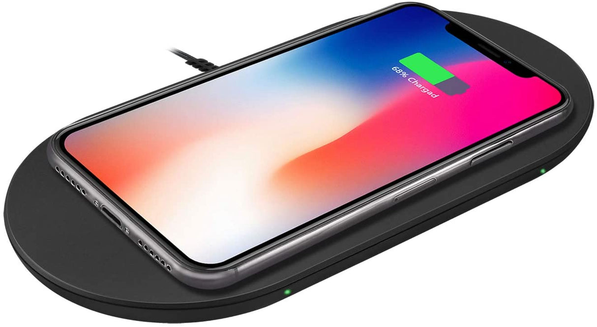 Adesso AUH-1040 15W Max Dual Wireless 2 Coils Qi-Certified Fast Charging Pad - Dealtargets.com