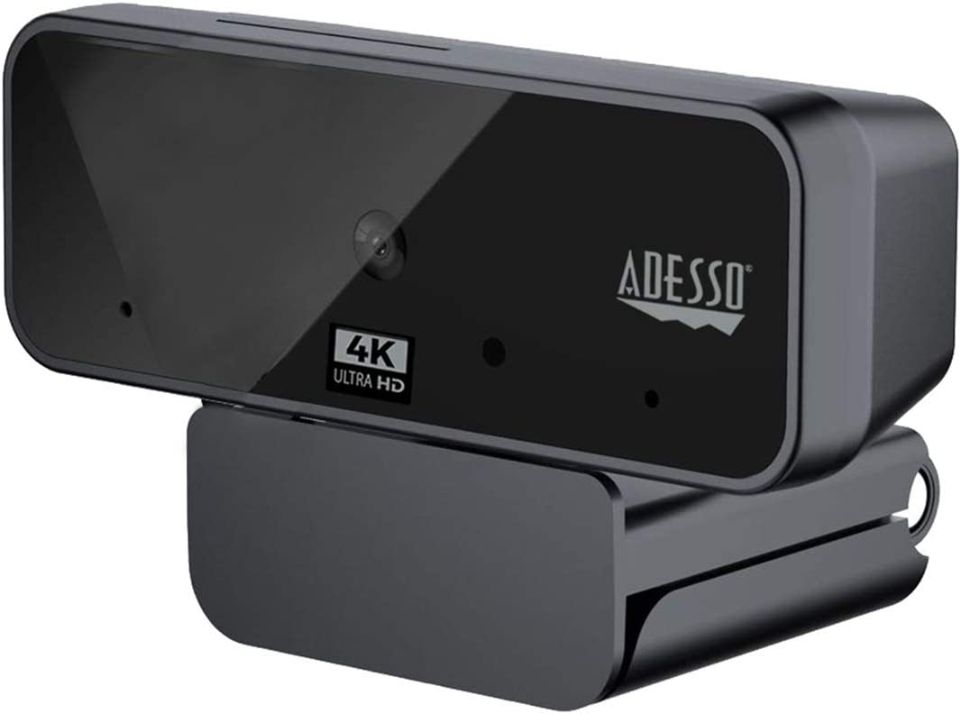Adesso Cybertrack H6 4K Ultra HD USB Webcam with Built-in Dual Microphone & Privacy Shutter Cover, Black - Dealtargets.com