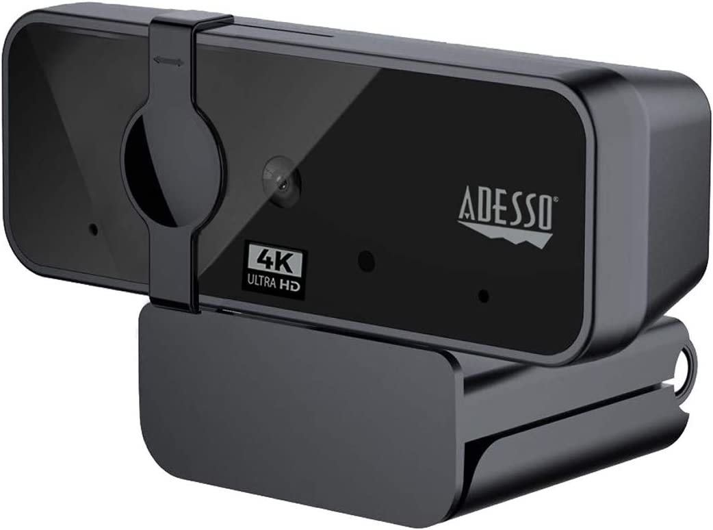 Adesso Cybertrack H6 4K Ultra HD USB Webcam with Built-in Dual Microphone & Privacy Shutter Cover, Black - Dealtargets.com