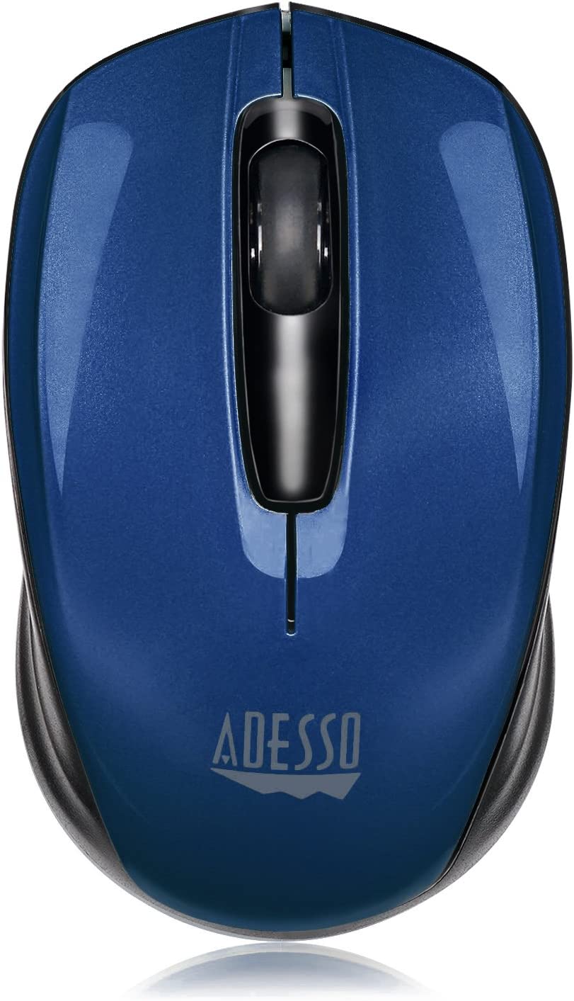 Adesso Ergonomic iMouse S50 - Wireless Optical Mouse (Blue) - Dealtargets.com