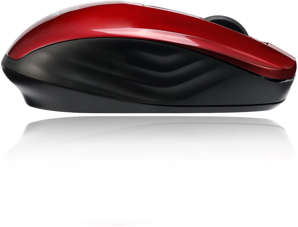 Adesso Ergonomic iMouse S50 - Wireless Optical Mouse (Red) - Dealtargets.com