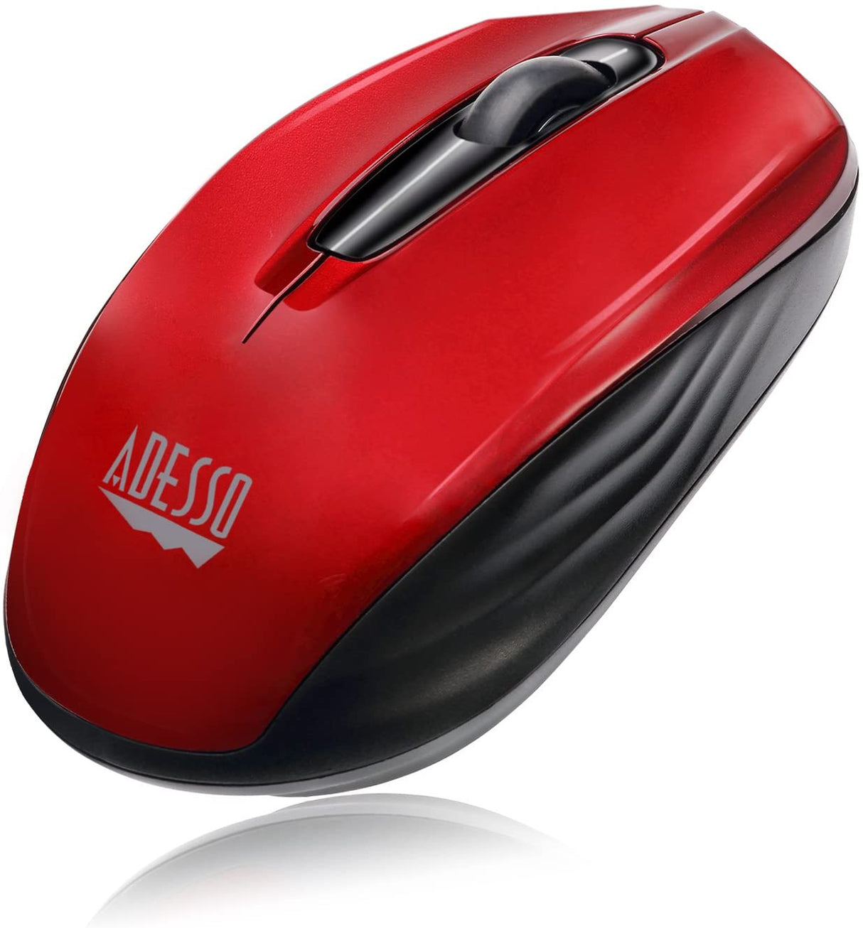 Adesso Ergonomic iMouse S50 - Wireless Optical Mouse (Red) - Dealtargets.com