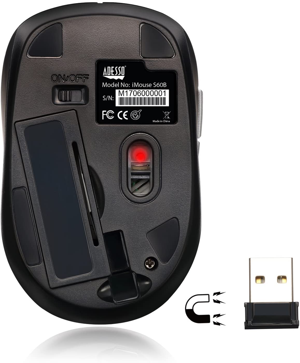Adesso Ergonomic iMouse S60B - Wireless Optical Mouse - Dealtargets.com