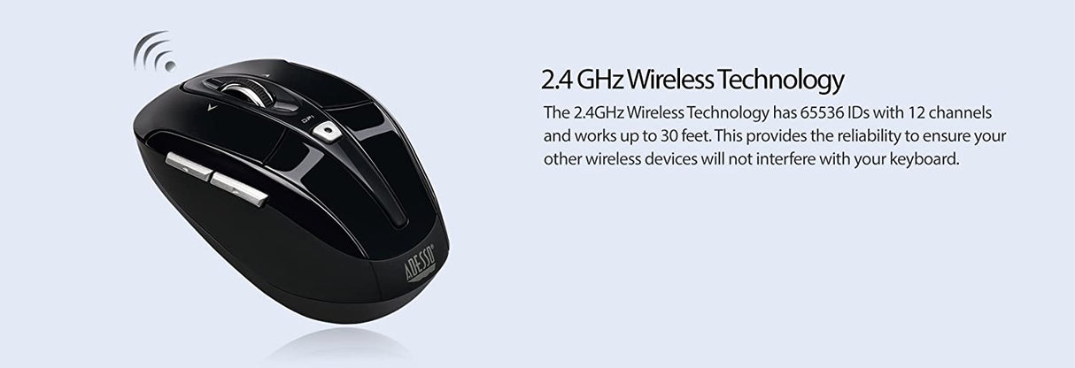 Adesso Ergonomic iMouse S60B - Wireless Optical Mouse - Dealtargets.com