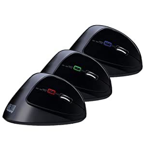 Adesso Imouse E30-2.4GHz Wireless Ergonomic Vertical Right-Handed Mouse, Black - Dealtargets.com