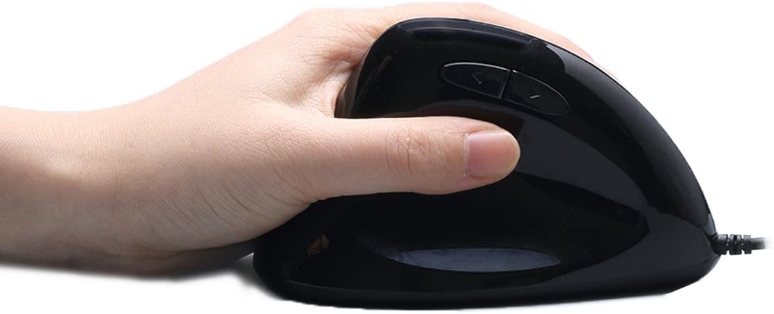 Adesso Imouse E7 - Ergonomic Mouse for Left Hand, with Cable, Programmable Functions, and Adjustable Weight, Black - Dealtargets.com