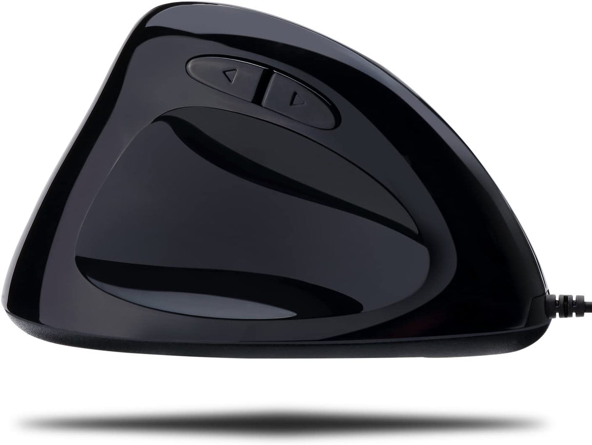 Adesso Imouse E7 - Ergonomic Mouse for Left Hand, with Cable, Programmable Functions, and Adjustable Weight, Black - Dealtargets.com