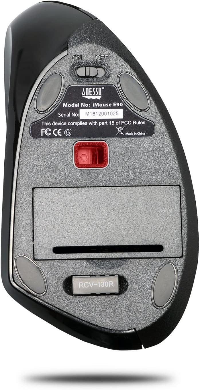 Adesso iMouse E90 - Wireless Left-Handed Vertical Ergonomic Mouse - Dealtargets.com