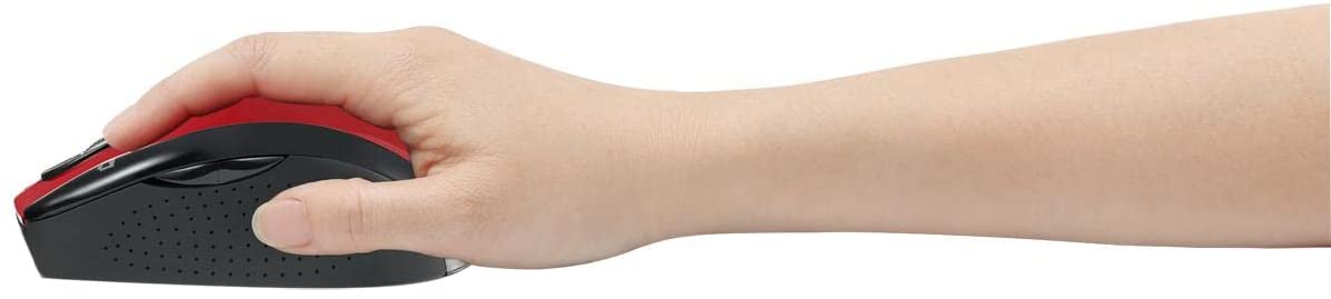 Adesso iMouse M20R – Wireless Ergonomic Optical Mouse, Red - Dealtargets.com