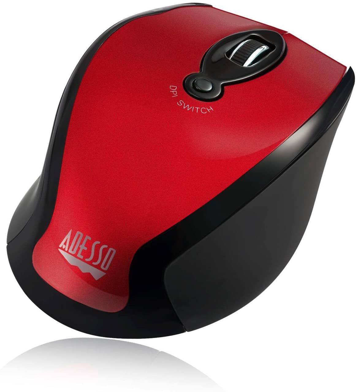 Adesso iMouse M20R – Wireless Ergonomic Optical Mouse, Red - Dealtargets.com