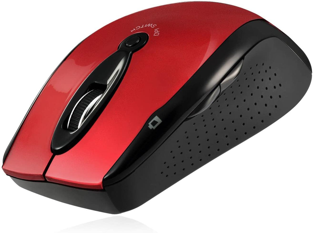 Adesso iMouse M20R – Wireless Ergonomic Optical Mouse, Red - Dealtargets.com