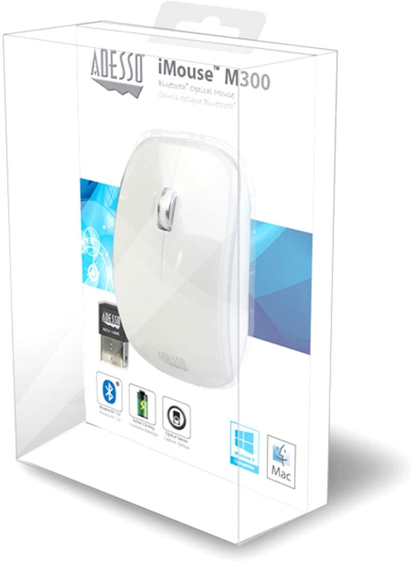 Adesso iMouse M300W - Bluetooth Optical Mouse for Windows 8/7/ Vista/XP/MacOS X 10.4 - Dealtargets.com