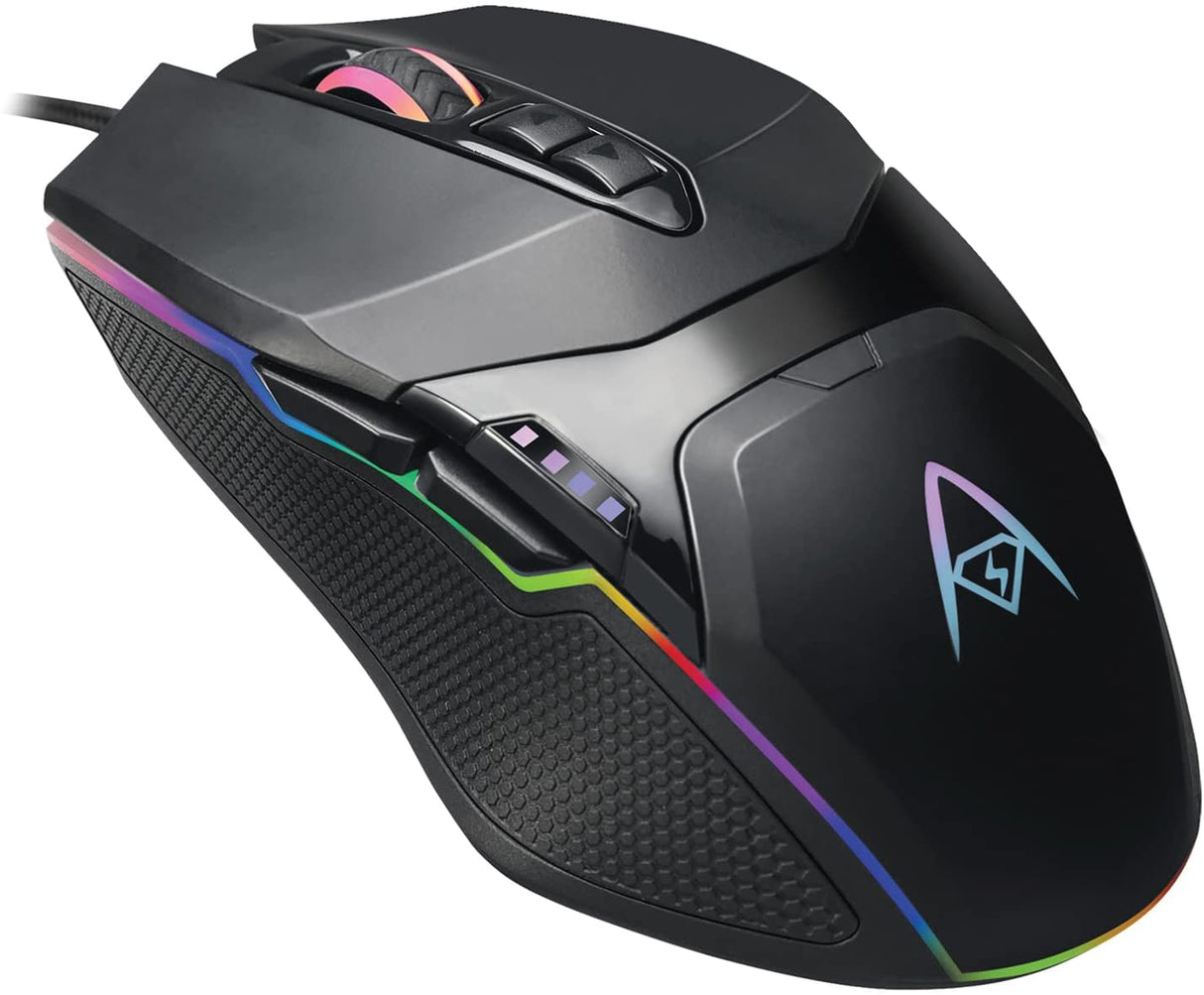 Adesso iMouse X5 RGB Illuminated Gaming Mouse - Optical - Cable - USB - 6400 dpi - Scroll Wheel - 7 Button(s) - Right-Handed Only - Dealtargets.com