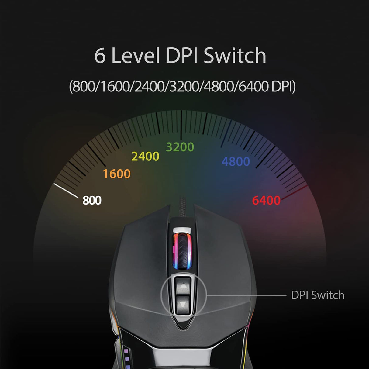 Adesso iMouse X5 RGB Illuminated Gaming Mouse - Optical - Cable - USB - 6400 dpi - Scroll Wheel - 7 Button(s) - Right-Handed Only - Dealtargets.com