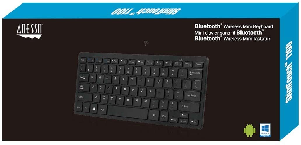 Adesso SLIMTOUCH Bluetooth 3.0 Wireless Mini Keyboard, Low Profile Scissors SWIT - Dealtargets.com