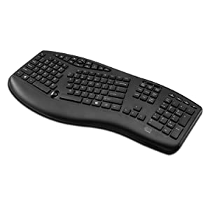 Adesso Truform Media 1600 (WKB-1600CB) 2.4GHz RF Wireless Ergonomic Keyboard and Optical Mouse , Multi-Media Keys and Adjustable DPI Mouse 5 Million Keystrokes Black - Dealtargets.com