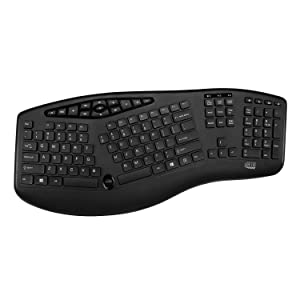 Adesso Truform Media 1600 (WKB-1600CB) 2.4GHz RF Wireless Ergonomic Keyboard and Optical Mouse , Multi-Media Keys and Adjustable DPI Mouse 5 Million Keystrokes Black - Dealtargets.com