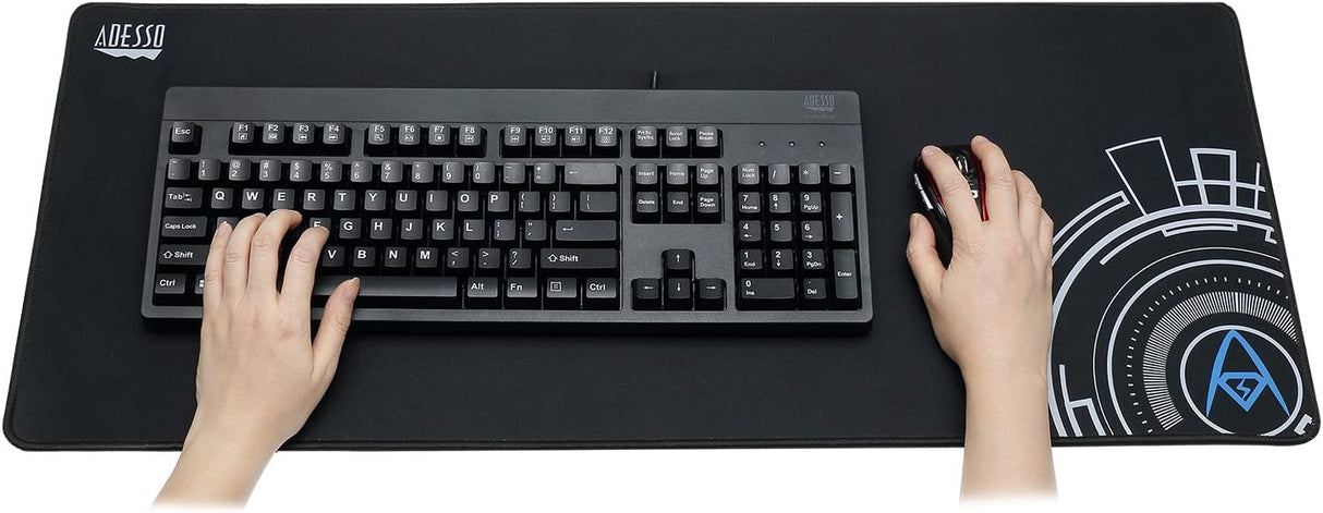 Adesso TRUFORM P104 Extra Large Gaming Mousepad - 32 x 12 Inches Gaming Mouse Pad Soft Cloth Ultra Long Matte with Circular Logo Design for Esports - Dealtargets.com